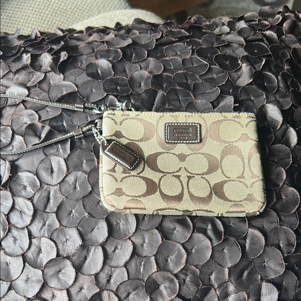 Coach Brown Tan Key Card Holder